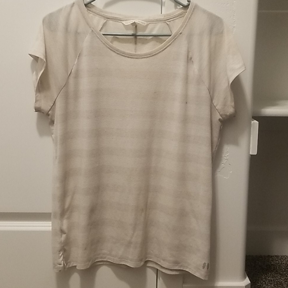 White & Gray Striped T-Shirt